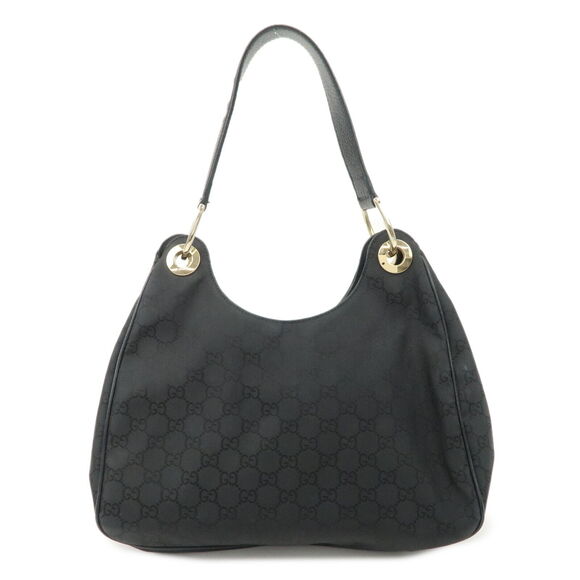 Auth Gucci Gg Nylon Leather Shoulder #177486G34B - Picture 1 of 15